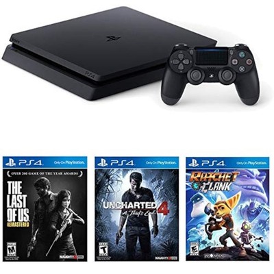 Sony PlayStation 4 1TB Slim System With Starter Pack Bundle Jet Black 4Z
