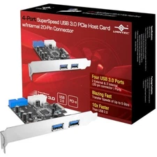 Vantec 4-port Superspeed Usb 3.0 Pcie Host Card W/ Internal 20-pin Connector -