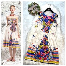 RED VALENTINO floral sleeveless Dress Women Size 48 White Multicolor Genuine