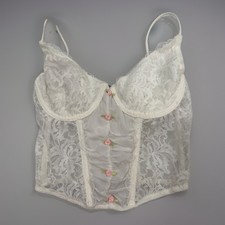 Urban Outfitters Out From Under Sz M White Lace Up Corset Bustier Cami Tank Top