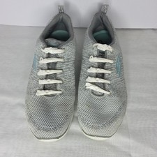 Skechers Skech Knit Gray and Aqua Walking Shoes Size 10 Bingee Style Shoe String