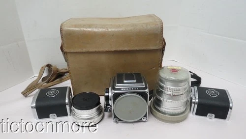 VINTAGE HASSELBLAD 500 C CAMERA & CARL ZEISS 1:5.6 120mm & 1:2.8 80mm LENSES