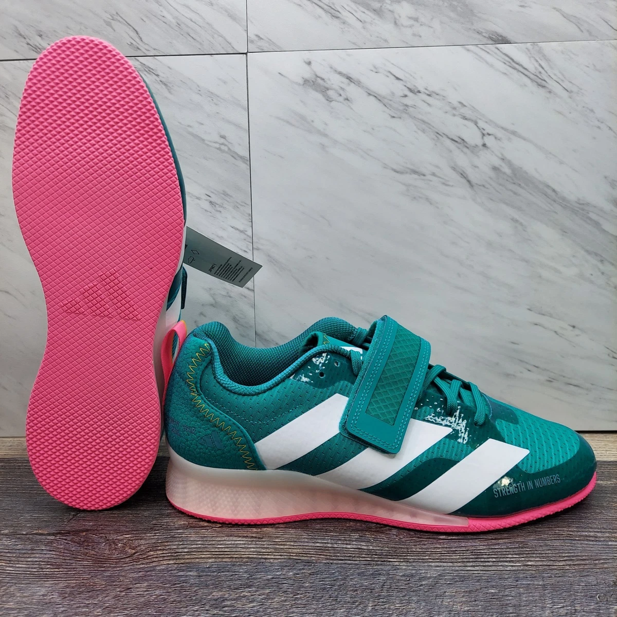 Adidas Adipower Weightlifting 3 Shoes Mens Size 12 Teal White Pink JP9871 NWOB adidas adipower Weightlifting Sneakers for Men for Sale  main image 3
