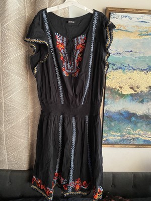 eshakti embroidered dress Eshakti Dress Womens 4X Dress Black Embroidered Lightweight Elastic Waist