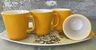 Set of 4 Vintage Corning Corelle Butterfly Gold Yellow Orange Milk Glass Mug
