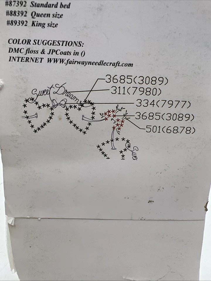 Fairway Needlecraft Co Cross Quilt Blocks #92204 NEW 6  Blocks Hearts - Image 3 of 4