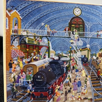 SunsOut 1000 Pc Jigsaw Puzzle Rare ''Inside The Station'' NEW/Sealed 23x28 Sz