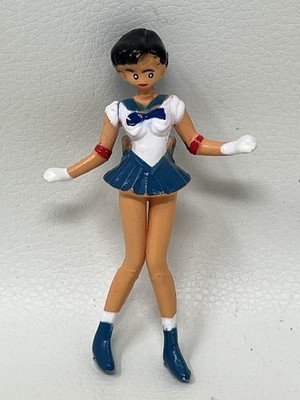 Vintage Sailor Mercury 3  PVC Figure, Sailor Moon, VTG, Paint Wear