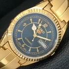 AUTOMATIC VINTAGE REFURBISHED SEIKO 5 6309A JAPAN MENS BLUE DIAL WATCH a443518-1