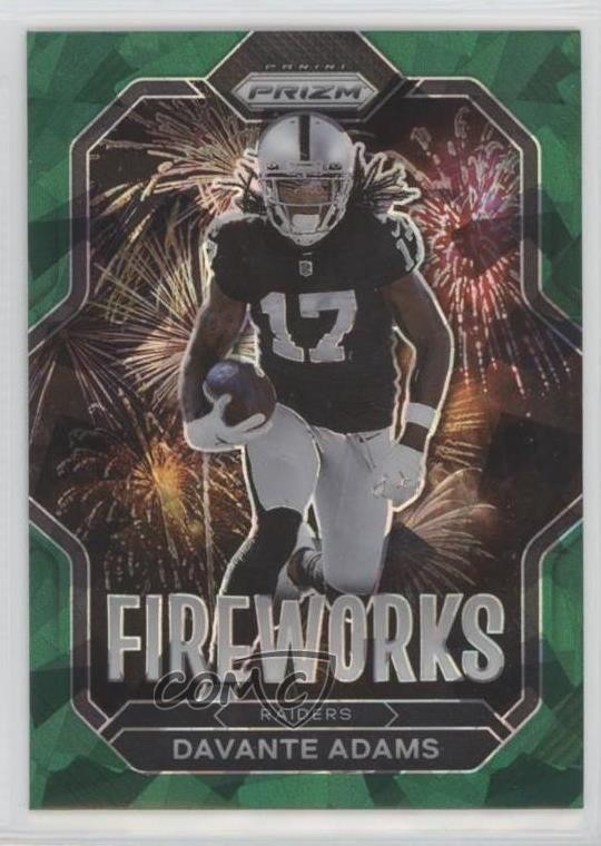 2022 Panini Prizm Fireworks Green Ice Prizm Davante Adams #F-16