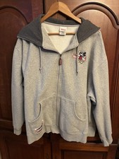 Disney Mickey Mouse Women's Full Zip Hoodie Sweatshirt XL Gray Embroidered Logo