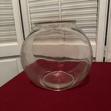 Large Clear Glass Fish Tank Round Bowl Terrarium Aquarium 6.75