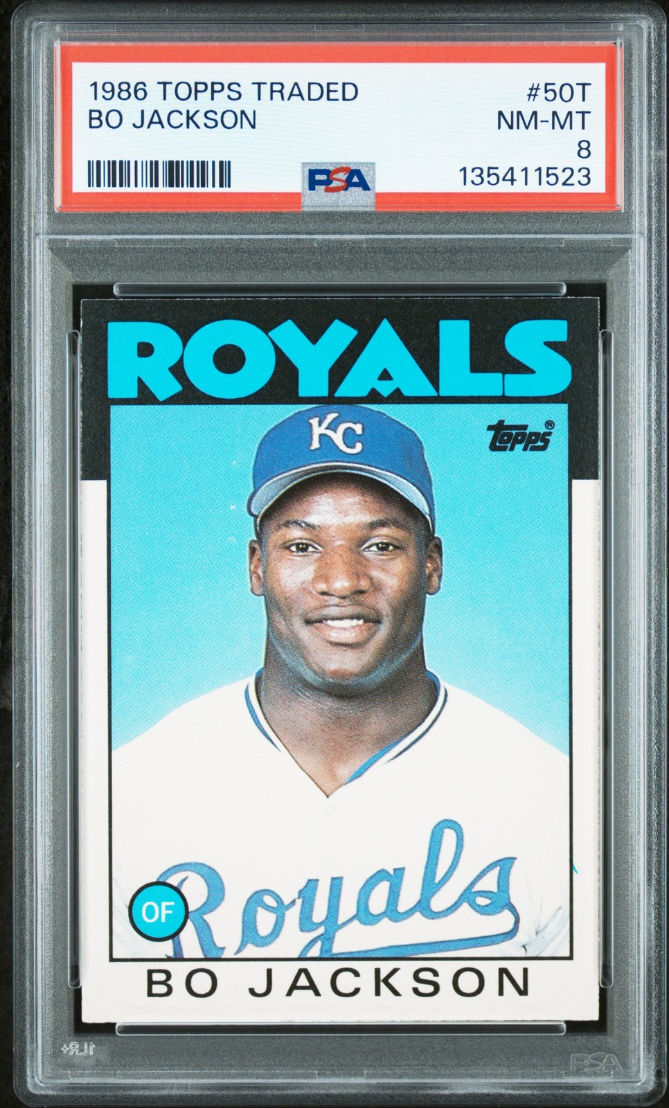 1986 TOPPS TRADED #50T BO JACKSON ROOKIE RC PSA 8