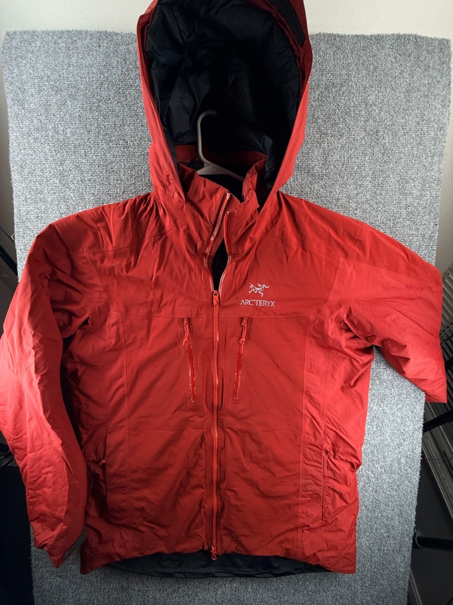 Arc'teryx Fission SV Jacket Men Red Puffer Medium Hooded Zip Up