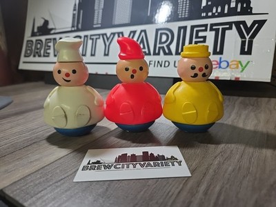 Set Of 3 Vintage 1970 Fisher Price Roly Poly Men