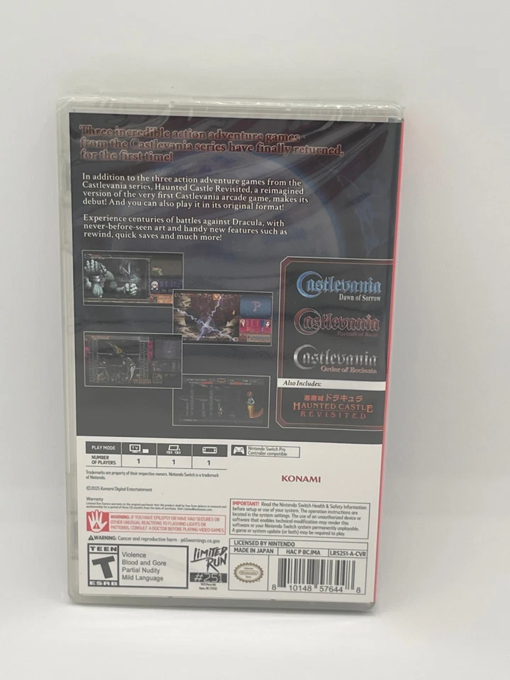 Switch Limited Run #251 Castlevania Dominus Collection Order of Ecclesia Cover - Image 2 of 3