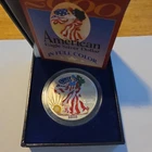 2000 American Silver Eagle Dollar 1 oz fine silver in BOX  Unc. Colored