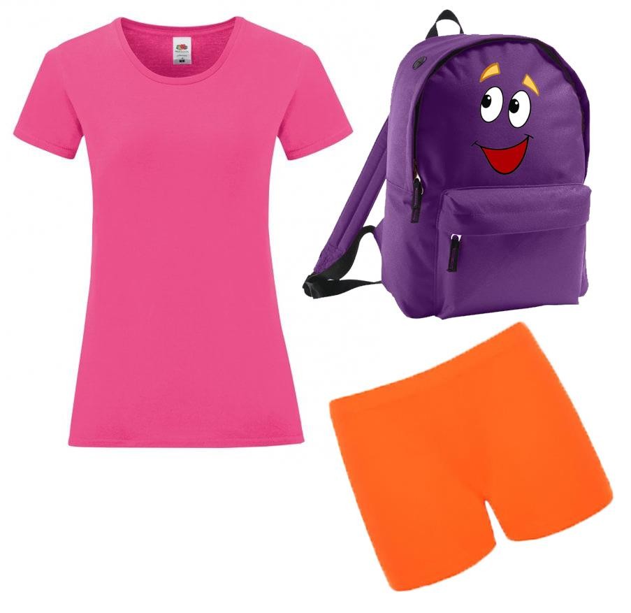 Adulto Latina Niña Explorador Programa de TV Animación Vestido Elegante Disfraz y Mochila
