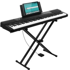 Tastiera Musicale 88 Tasti Pesati Professionale Pianola con Pedale e Supporto
