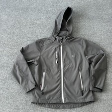 Little Donkey Andy Jacket Mens Small Gray Power Dry Softshell Hooded Fleece