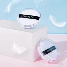 3PCS Make Up Accessories Powder Puff Storage Box Set Flocking Puffs Reusable