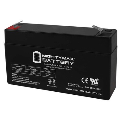 Mighty Max 6V 1.3AH ZEUS PC1.3-6 Replacement SLA Sealed Lead Acid Battery