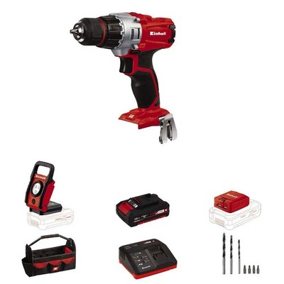 Einhell TE-CD 18/2 Li 18-Volt 3/8-Inch Power X-Change Workshop Drill Bundle, ...