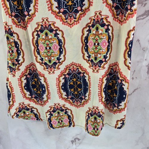 Anthropologie Shirt Womens Small Blue Navy White Mandala Ikat Meadow Rue - Picture 7 of 10