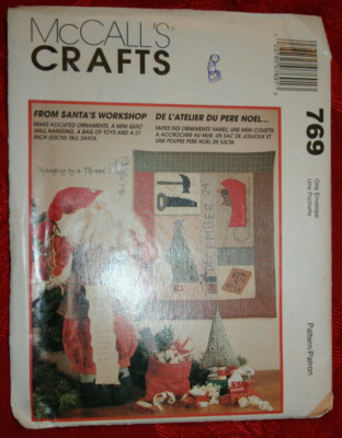 McCalls Crafts 7865 769 SANTAS WORKSHOP Doll Quilt Ornaments Toy Holiday Pattern
