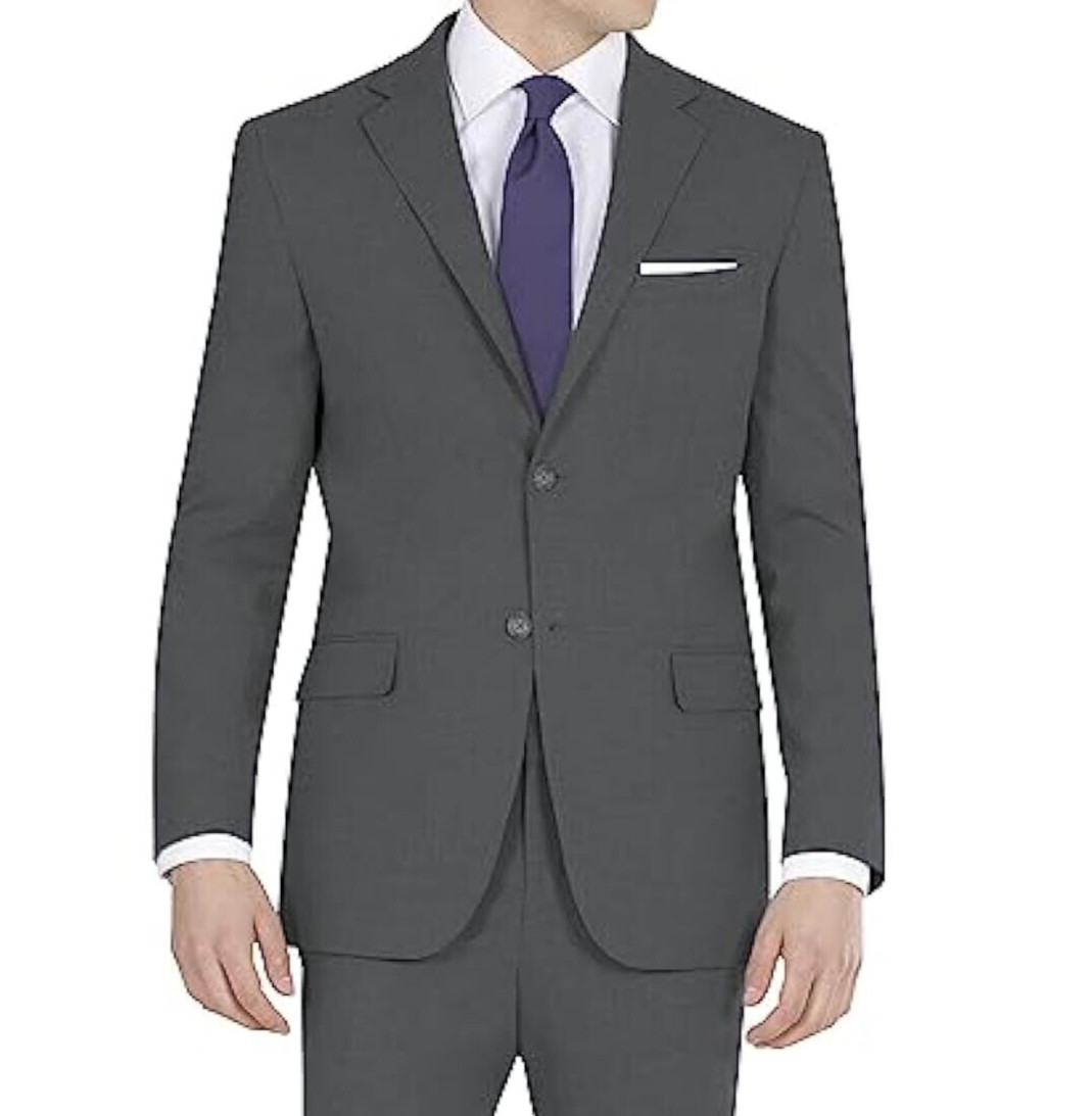 DKNY Mens Modern Fit High Performance Separates Business Suit Jacket 44 Charcoal