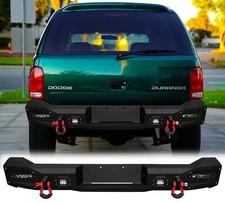 Mst Texture Rear Bumper Wled Lightsd-rings For 1998-2003 Dodge Durango Dn