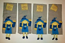 Lot of 4 Fall Autumn Harvest Scarecrow Rustic Kitchen or Bathroom Hand Towel New