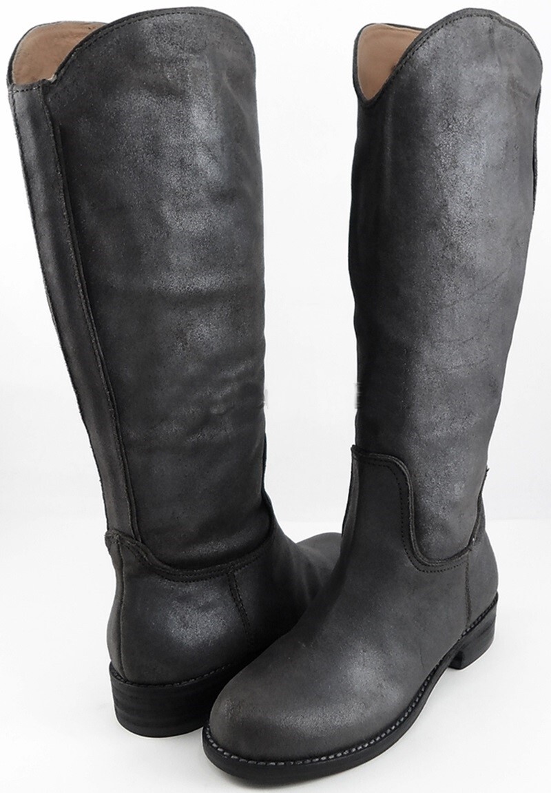 $450 BELLE SIGERSON MORRISON IMALI Solano Suede Metallic Designer Boots 6.5