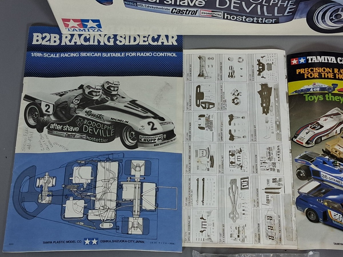 Vintage Built Tamiya R/C 1/8 B2B Racing Sidecar Display with Box
