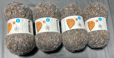 Loops & Threads Cozy Wool Tweed Yarn  Autumn Mix'' 418 yds #3 sport wt. Lot Of 4