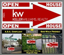 EzUp MAGNETIC KW (Keller Williams) "Open House" Sign 