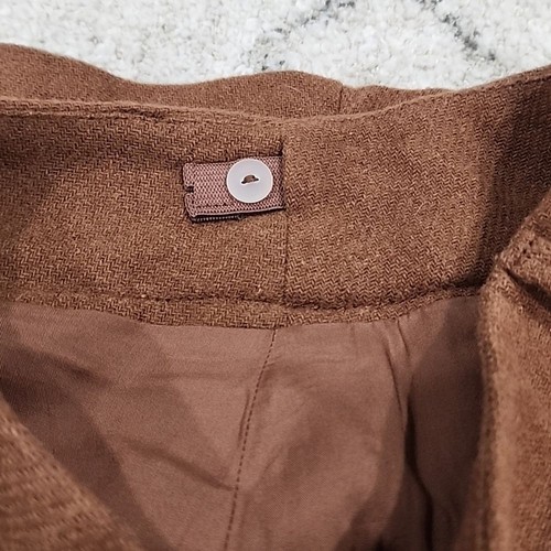 ZARA kids Pleated Skirt Lined Shorts • Size 10 Chocolate Mousse Wool Preppy New - Picture 7 of 9