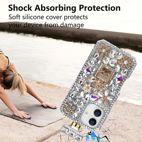 Für Apple iPhone 16 Plus - Parfüm Flakon Cover Case mit Edelstein Strass Armband - Bild 7 von 31
