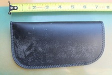 Black Leather Sunglasses Shades Glasses 80's Folding Original Rare Vintage CASE