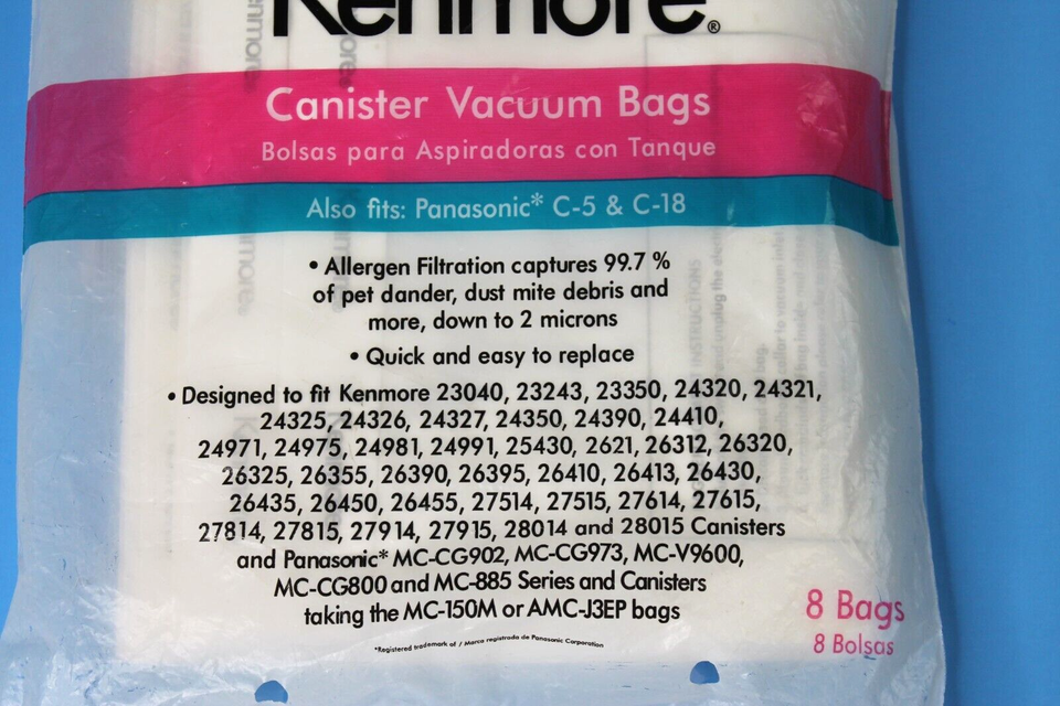 Kenmore C/Q 5055 50104 Canister Vacuum Bags 8 Pack New eBay