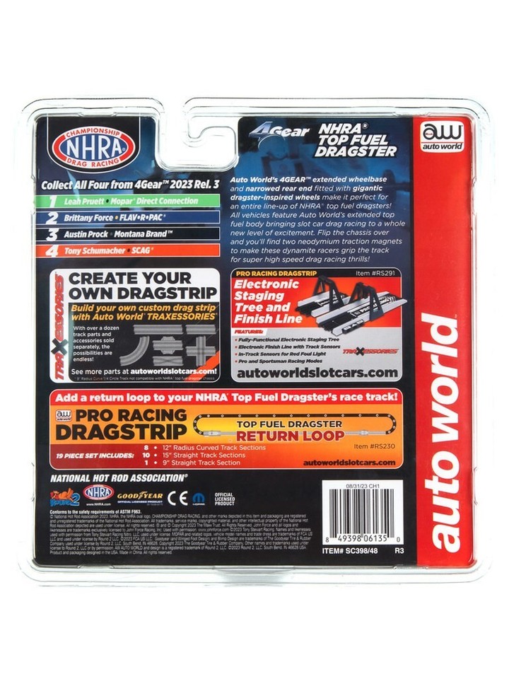 Auto World SC398 NHRA Drag Racing Austin Prock HO Scale Electric Slot