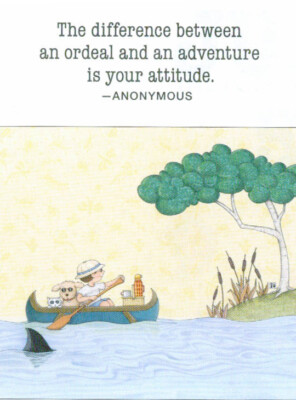ORDEAL OR ADVENTURE ATTITUDE-Handcrafted Fridge Magnet-w/Mary Engelbreit art