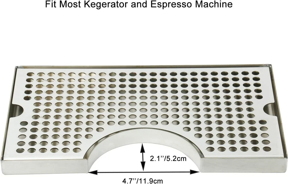 Drip Tray 12" x 7" Draft Beer Kegerator Keg No Drain Beverage Stainless Steel - Image 3 of 4