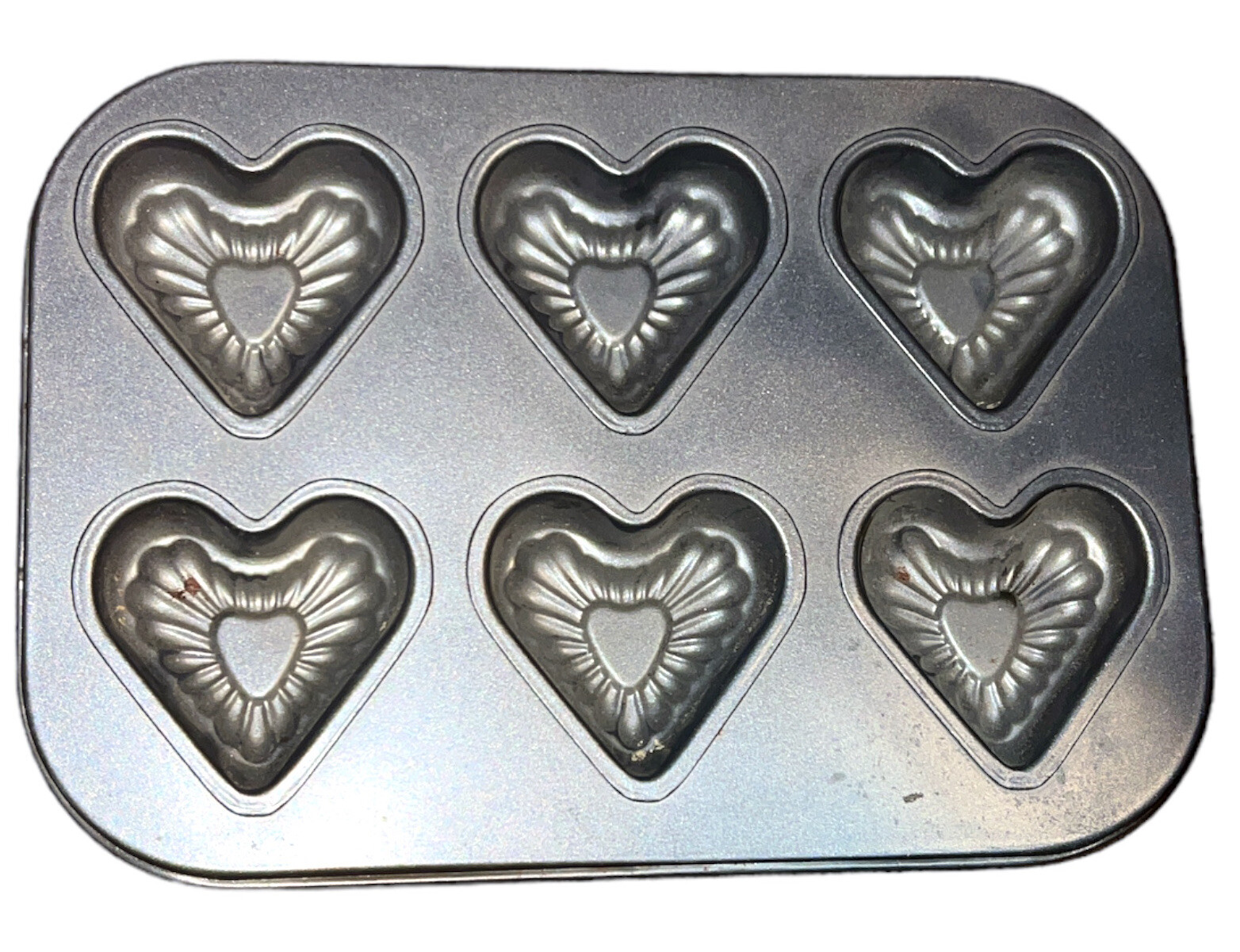 HEART Shaped MINI CAKE PAN 6 Muffin Cupcake Mold Cookie Valentines Day