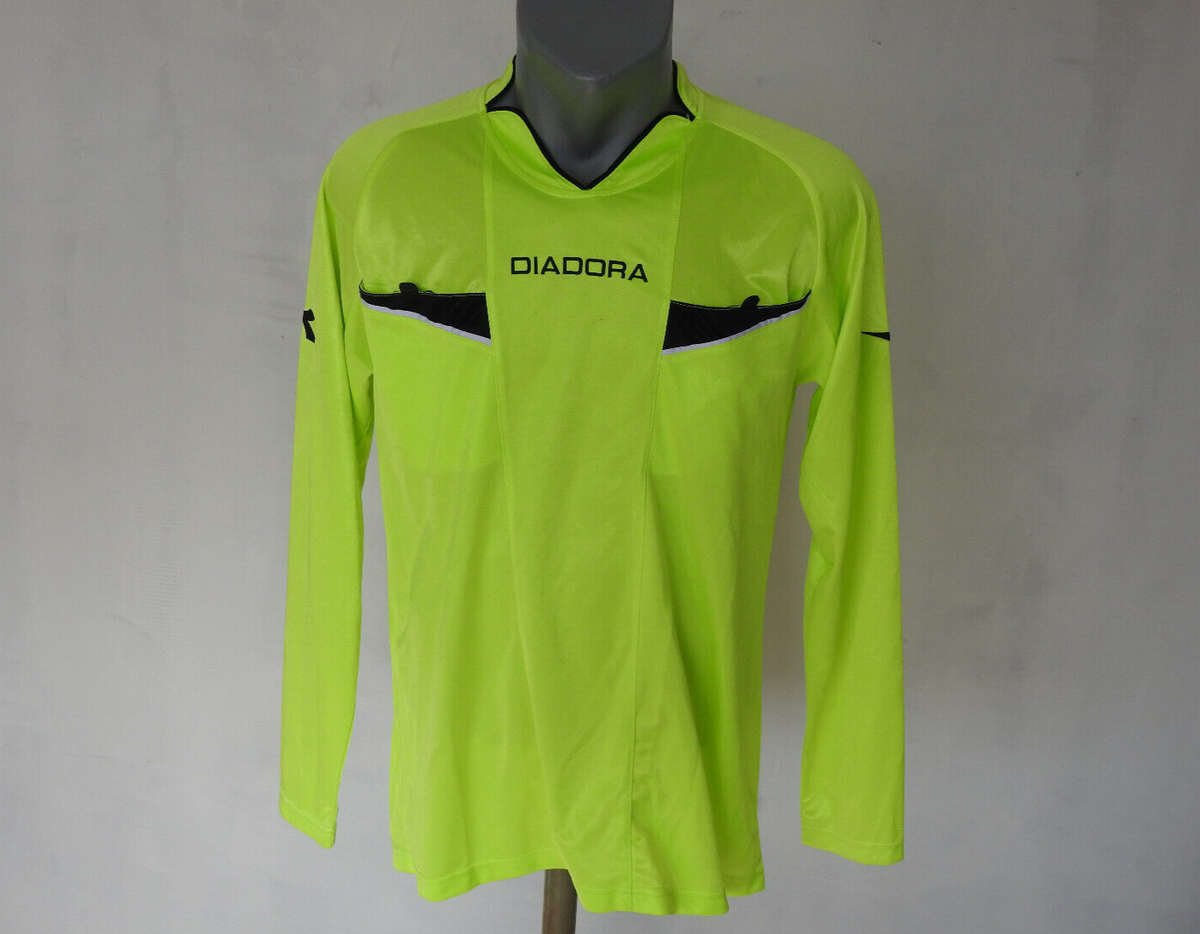 Diadora Referee Activewear Jersey Green Neon T-Shirt Size M Long