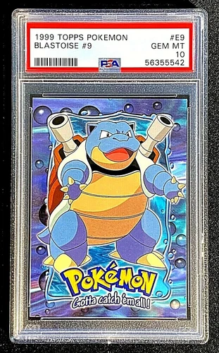 1999 TOPPS POKEMON #E9 BLASTOISE BLACK LOGO PSA 10 GEM MINT G3076