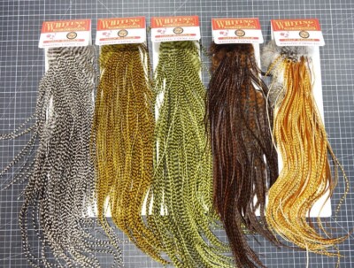 Whiting 1/2 SADDLE Red Label Bronce Grade 9 Farben Streamer Dryfly MeFo Flatwing