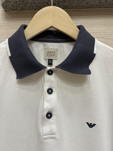 Armani Junior Boys White Polo Shirt Size 16A 175 - Picture 2 of 6