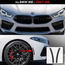 For 2020-2025 BMW M8 Front Side Markers Overlay Smoke Tint Decals Vinyl PreCut