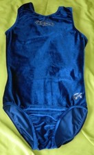 Gymnastics GK Elite Sportswear Blue Velor leotard Size S